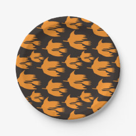 Nachtelijke rand kamer - naadloos halloween patroo papieren bordje