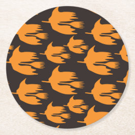 Nachtelijke rand kamer - naadloos halloween patroo ronde kartonnen onderzetter