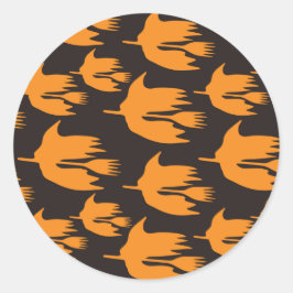 Nachtelijke rand kamer - naadloos halloween patroo ronde sticker