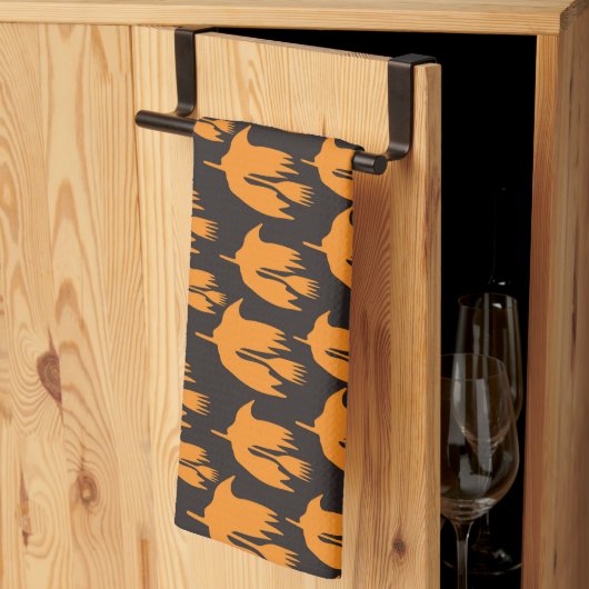 Nachtelijke rand kamer - naadloos halloween patroo theedoek (Derde Gevouwen)