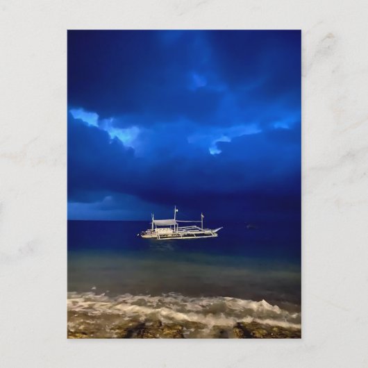 Nachtelijke seizoenscape, poster briefkaart (Voorkant)