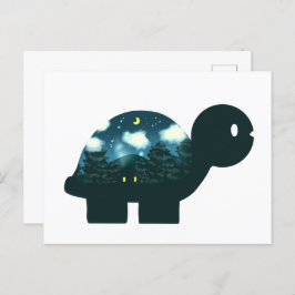 Nachtelijke Sky Cabine in het bos Turtle Briefkaart