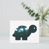 Nachtelijke Sky Cabine in het bos Turtle Briefkaart (Staand voorkant)