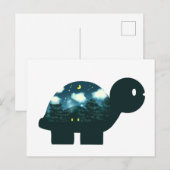 Nachtelijke Sky Cabine in het bos Turtle Briefkaart (Voorkant / Achterkant)