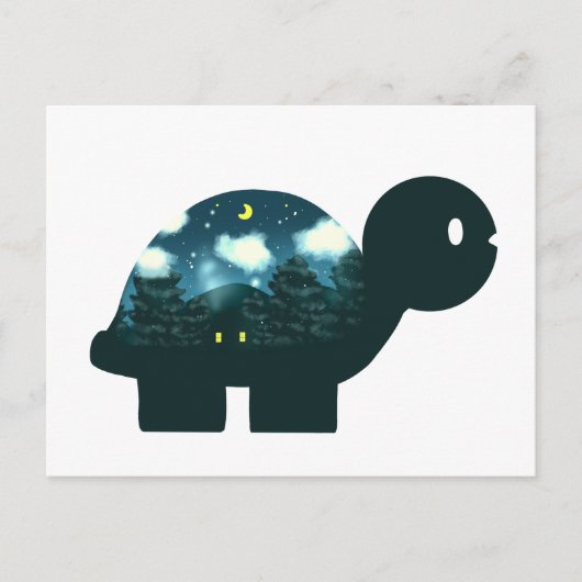 Nachtelijke Sky Cabine in het bos Turtle Briefkaart (Voorkant)