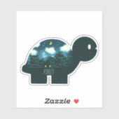Nachtelijke Sky Cabine in het bos Turtle Sticker (Vel)