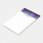 Nachtelijke skyline-gepersonaliseerde sjabloon post-it® notes (Schuin)