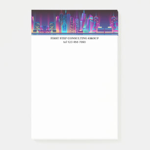 Nachtelijke skyline-gepersonaliseerde sjabloon post-it® notes