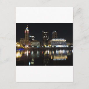 Nachtelijke skyline in het centrum van Columbus Briefkaart