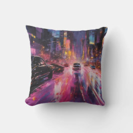 Nachtelijke snelweg in het levendige stadsbeeld kussen