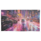 Nachtelijke snelweg in het levendige stadsbeeld kussensloop (Voorkant-Links)