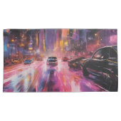 Nachtelijke snelweg in het levendige stadsbeeld kussensloop (Voorkant-Rechts)
