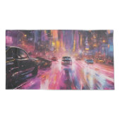 Nachtelijke snelweg in het levendige stadsbeeld kussensloop (Achterkant-Links)