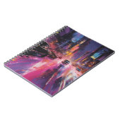 Nachtelijke snelweg in het levendige stadsbeeld notitieboek (Linkerzijde)