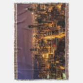Nachtelijke stad Chicago Deken (Voorkant Verticaal)