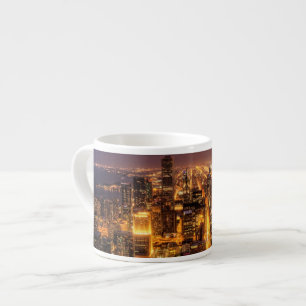 Nachtelijke stad Chicago Espresso Kop