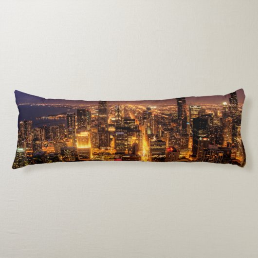 Nachtelijke stad Chicago Lichaamskussen (Voorkant)