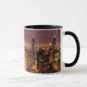 Nachtelijke stad Chicago Mok