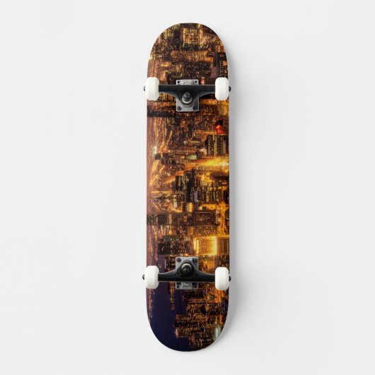 Nachtelijke stad Chicago Persoonlijk Skateboard (Voorkant)