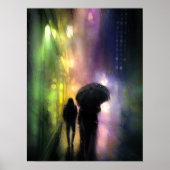 NACHTELIJKE STAD REGEN PRINT (Voorkant)