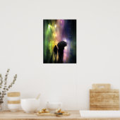 NACHTELIJKE STAD REGEN PRINT (Keuken)