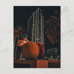 Nachtelijke Stadskraker met Oranje Bol  Briefkaart