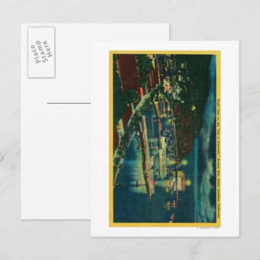 Nachtelijke tijd in Santa Catalina op Avalon Bay Briefkaart (Voorkant / Achterkant)