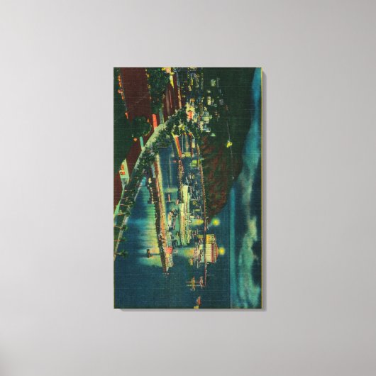 Nachtelijke tijd in Santa Catalina op Avalon Bay Canvas Afdruk (Voorkant)