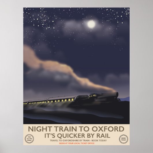 Nachtelijke trein naar Oxford Poster (Voorkant)