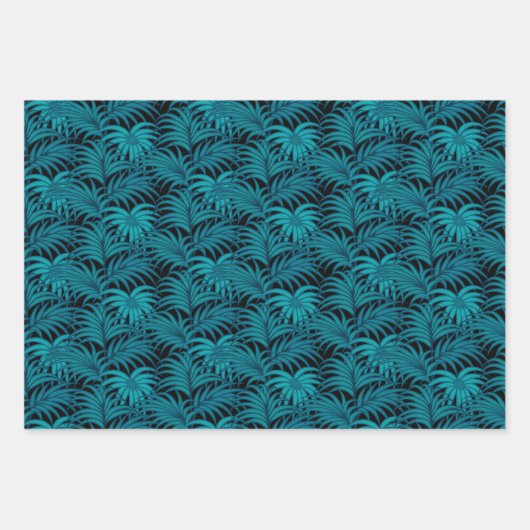 Nachtelijke tropische palmbladeren inpakpapier vel (Voorkant)