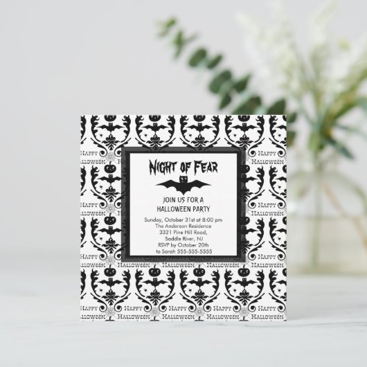 Nachtelijke uitnodiging van de BBT-halloween-parti (Staand voorkant)