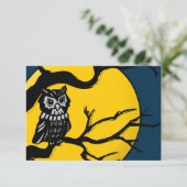 nachtelijke uitnodiging voor uil halloween (Staand voorkant)