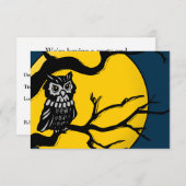 nachtelijke uitnodiging voor uil halloween (Voorkant / Achterkant)