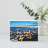 Nachtelijke uitzicht van de kathedraal van Malaga  Briefkaart (Staand voorkant)