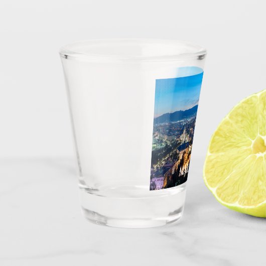 Nachtelijke uitzicht van de kathedraal van Malaga  Shot Glas (Links)