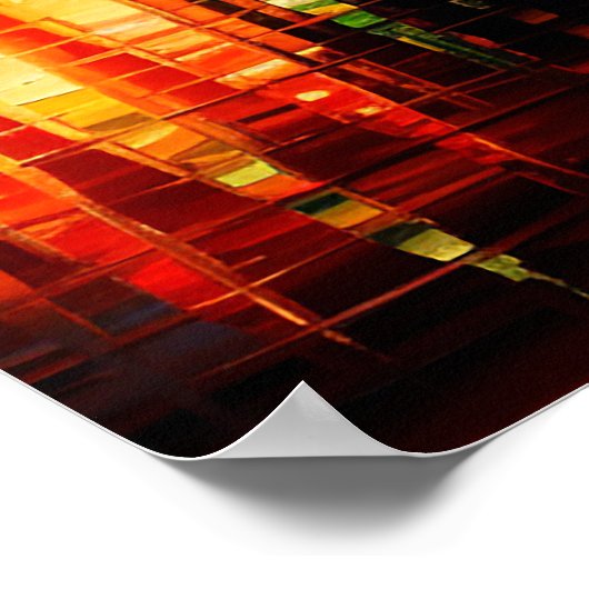 Nachtelijke Verkering: Amsterdamse Moonlit Canals Poster (Hoek)