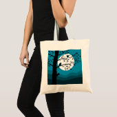 Nachtelijke volle maan met vogels tote bag (Voorkant (product))