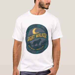 Nachtelijke Wandelaar Wolf Vintage Wildernis T-shirt