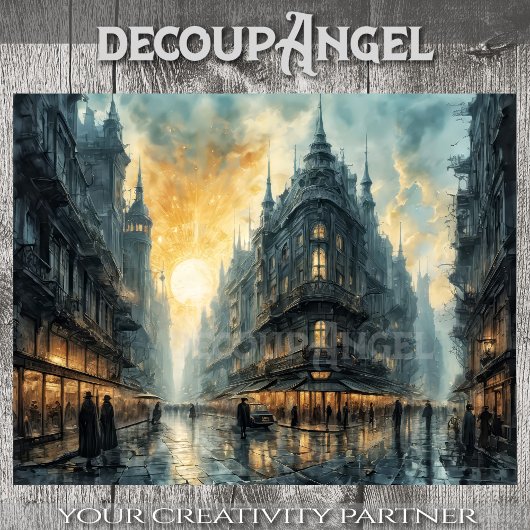 Nachtelijke wandeling - Decoupage - Tissuepapier