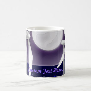 Nachtelijke windmolens koffiemok