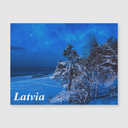 Nachtelijke winterscène met sneeuw bedekte sinnen (Voorkant)