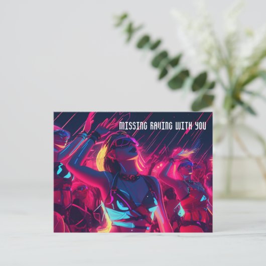 Nachten in de stad Rave Briefkaart (Staand voorkant)