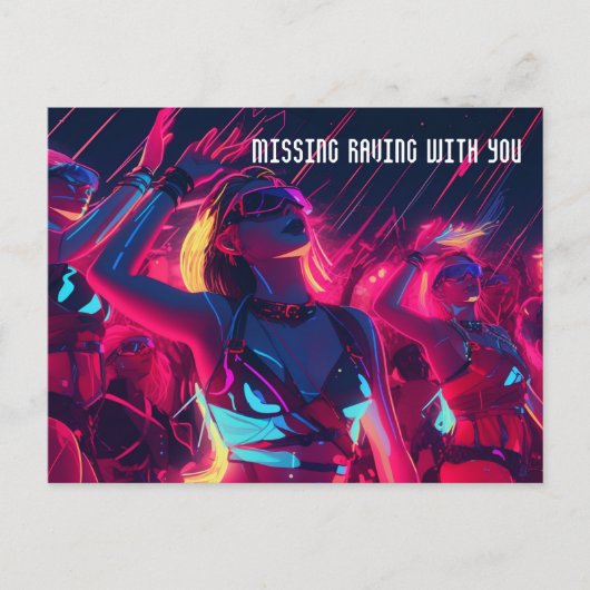 Nachten in de stad Rave Briefkaart (Voorkant)