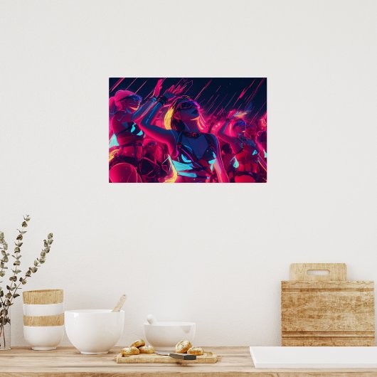 Nachten in de stad Rave Poster (Keuken)
