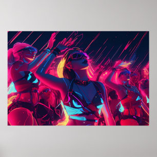 Nachten in de stad Rave Poster