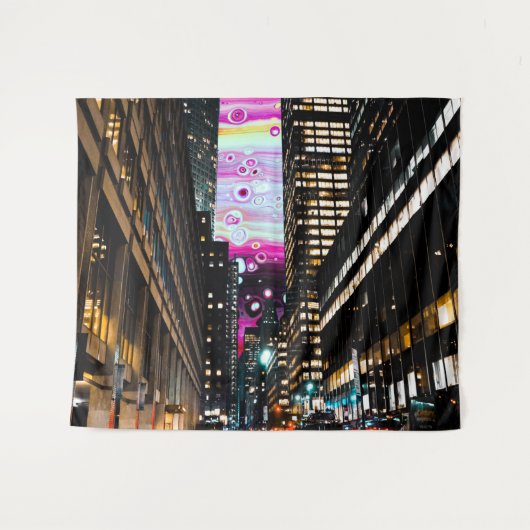 nachten in de stad wandkleed (Voorkant (horizontaal))
