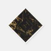 Nachten in graniet en gouden bruiloft 5-inch cockt servet (Hoek)