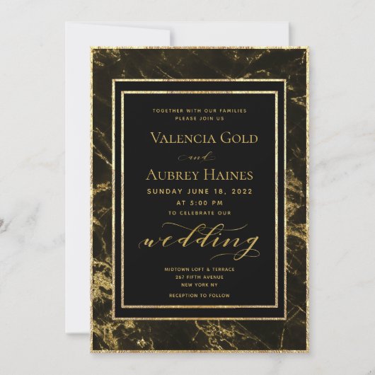 Nachten in graniet en gouden bruiloft II Kaart (Voorkant)