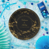 Nachten in graniet & gouden bruiloft 9 inch diner papieren bordje (Feest)