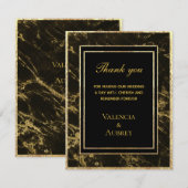 Nachten in graniet & gouden bruiloft bedankkaart (Voorkant / Achterkant)